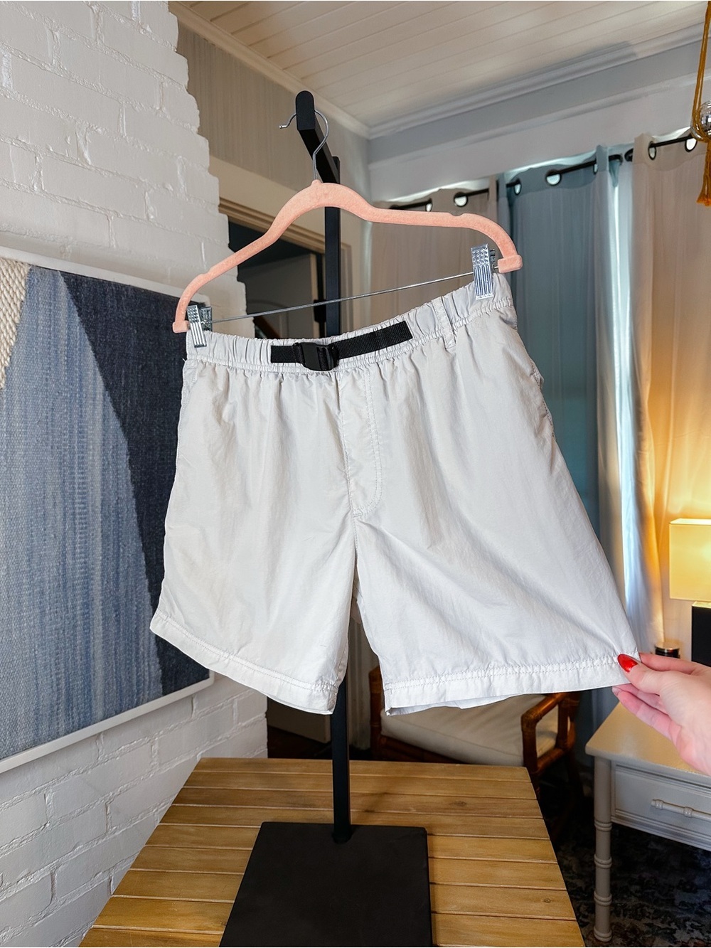 Urban Outfitters Ivory Swim Shorts with Belt